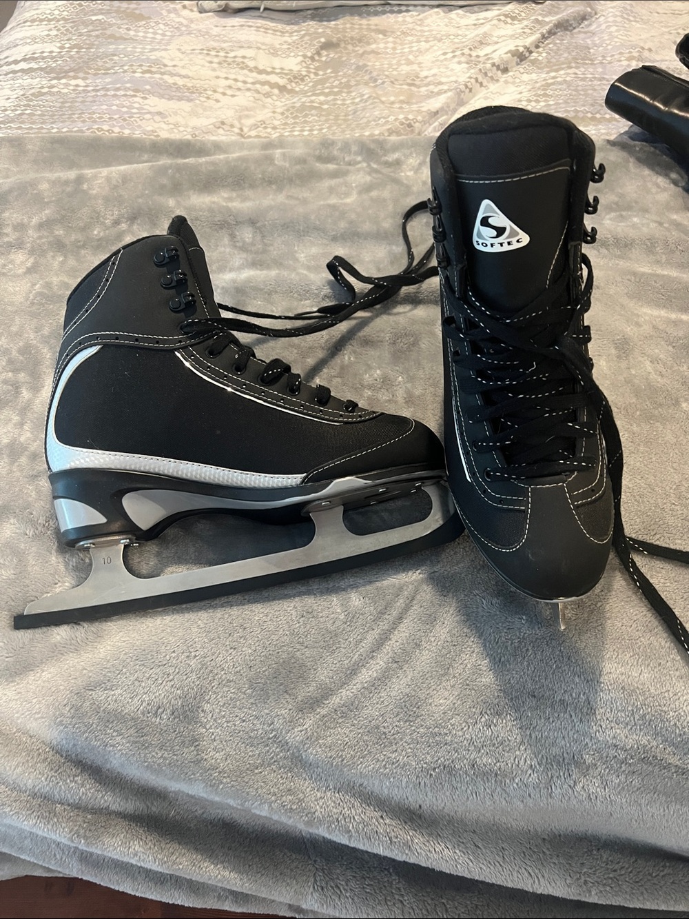 Black Ice Skates with Silver Accents - SOFTEC